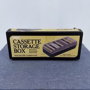 Vtg‎ SOHO Cassette Storage Box Organizer Holder Holds 15 Cassettes USA Made 80's